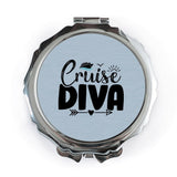 Cruise Diva Pocket Mirror, Gift for Cruise Lovers, Cruise Trip Souvenir, Travel Pocket Mirror, Vacation Pocket Mirror, Compact Mirror - Tawshia