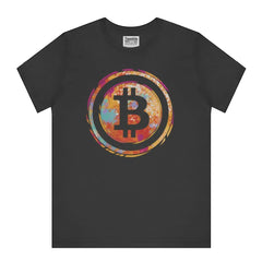 Vibrant Bitcoin Art Design T-Shirt for Stylish Casual product