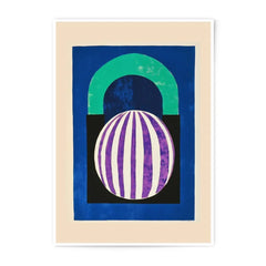 Abstract Photographic Prints, Modern Art Print, Striped Sphere Wall Decor, Geometric Artwork, Blue Green Art, Bold Design, Home Decor - Tawshia