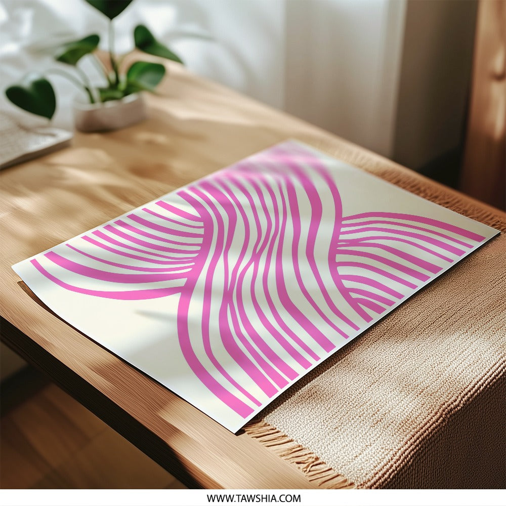 Abstract Pink Lines Photographic Print, Modern Wall Art, Minimalist Decor, Trendy Home Decor, Art Print - Tawshia