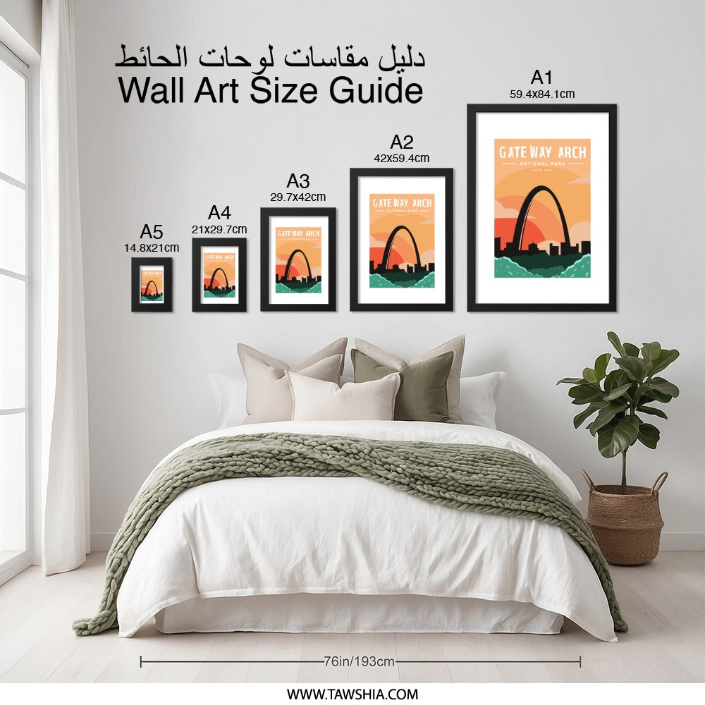 Gateway Arch Wall Art, St Louis Print, National Park Art, Travel Poster, Home Decor, Unique Wall Decor, Minimalist Art - Tawshia