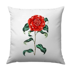 Red Camellia Pillow, Floral Throw Pillow, Flower Accent Pillow, Decorative Couch Pillow, Botanical Pillow Cover, Garden Home Decor Pillow - Tawshia