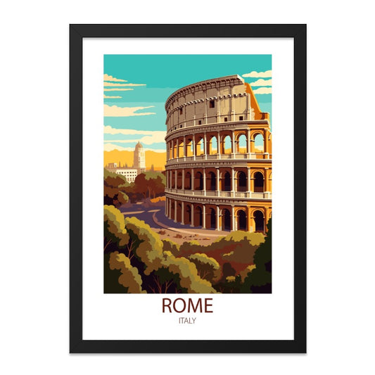 Rome Colosseum Wall Art, Italy Landmark Print, Travel Poster, Italian Decor, Vintage Style Artwork, Home Decoration - Tawshia