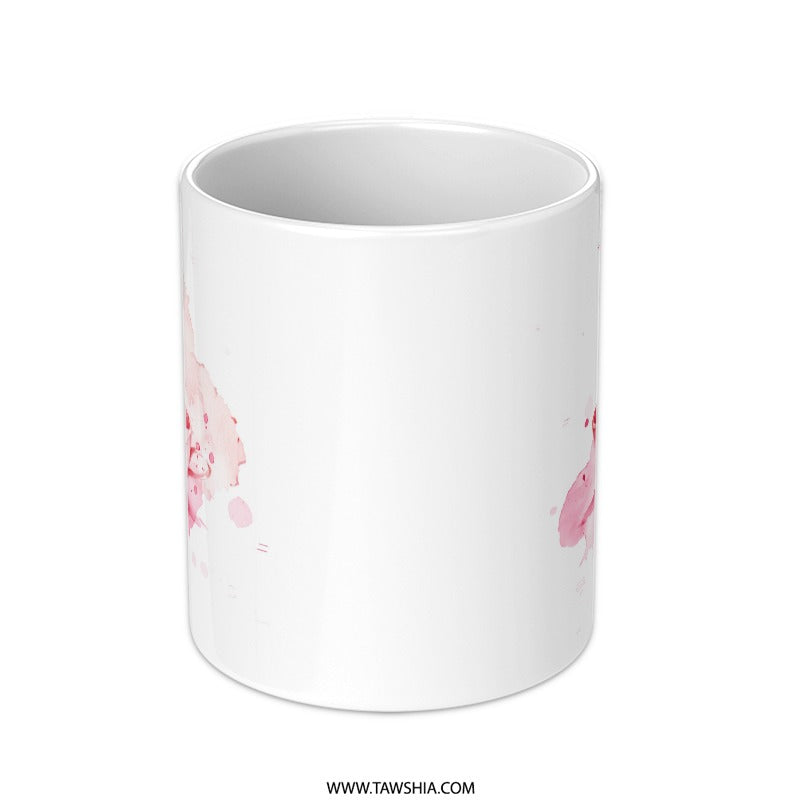 Watercolor Tea Cup Mug, Coffee Mug, Pink Watercolor Splash, Unique Gift Idea, Tea Lover Gift, Drinkware, Hot Cocoa Mug (137 characters) - Tawshia