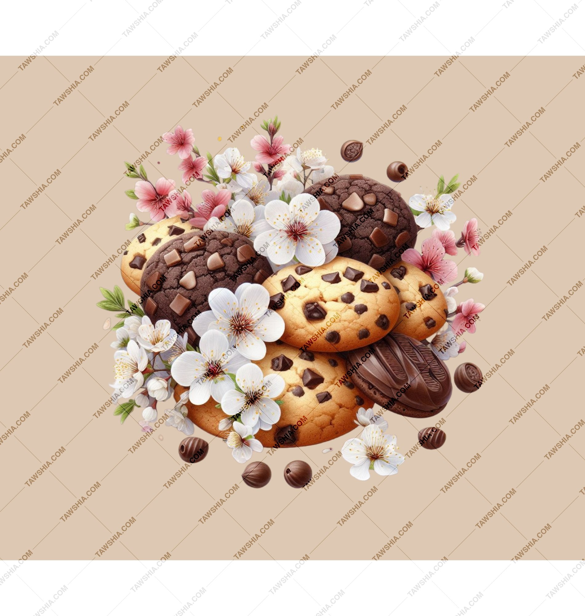 Delicious Chocolate Chip Cookies with Floral Accents product