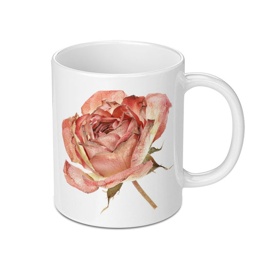Rose Mug, Floral Coffee Mug, Botanical Tea Cup, Gift For Her, Unique Mug, Flower Lover Gift, Delicate Rose, Pretty Pink Mug, Garden Mug - Tawshia