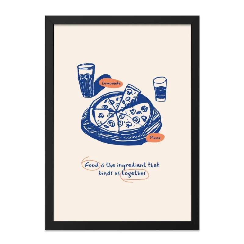 Pizza Lemonade Wall Art, Foodie Gift, Kitchen Wall Decor, Pizza Lover Gift, Food Quote Art, Culinary Art, Trendy Wall Art - Tawshia