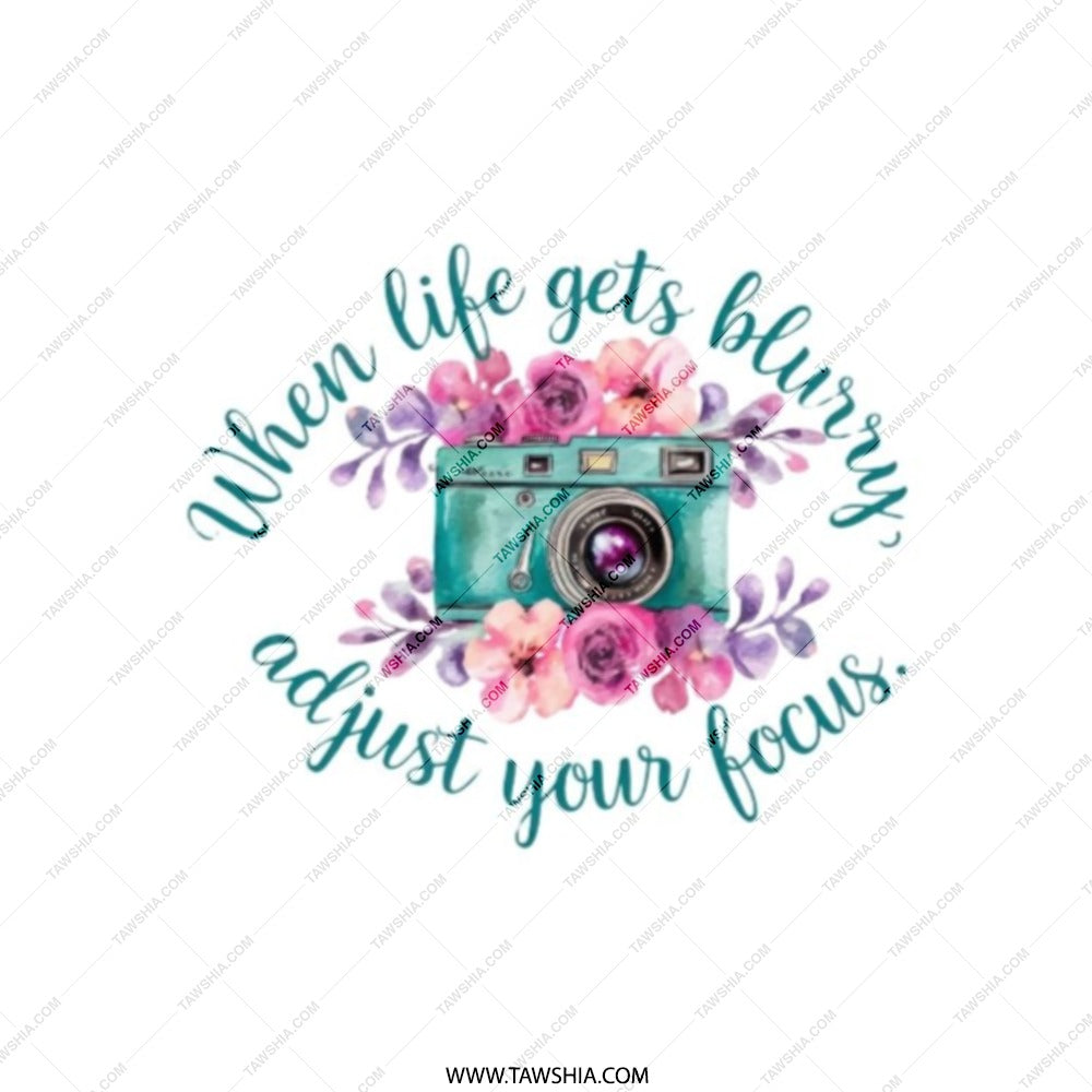 Camera Pocket Mirror, Floral Vanity Mirror, Adjust Your Focus Portable Mirror, Photographer Gift, Inspirational Pocket Mirror - Tawshia