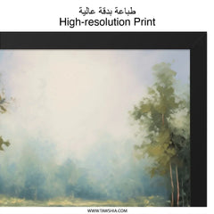 Serene Lake Wall Art, Floral Landscape Print, Tranquil Nature Scene, Peaceful Home Decor, Calming Artwork for Living Room, Gift Idea - Tawshia