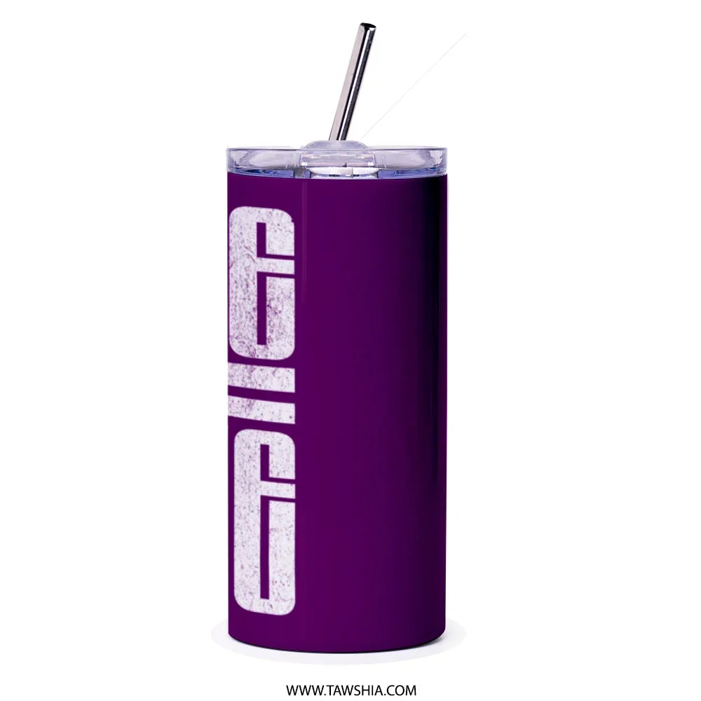 Purple Tumbler with Built-in Straw Drinkware product