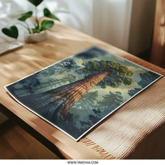 Redwood Tree Photographic Print, Forest Art Print, Nature Wall Decor, California Sequoia Print, Tall Trees Print, National Park Poster - Tawshia