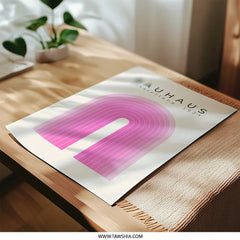 Bauhaus Exhibition 1923 Photographic Print, Pink Bauhaus Art, Modern Wall Decor, Abstract Poster, Geometric Art Print, Home Decor - Tawshia