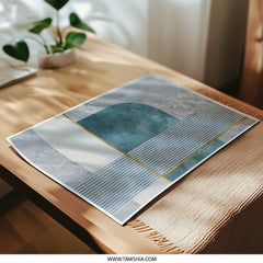 Abstract Geometric Photographic Print, Teal Marble Wall Art, Modern Art Print, Contemporary Home Decor, Minimalist Design - Tawshia