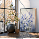 Blue Delphinium Wall Art, Floral Home Decor, Botanical Print, Flower Artwork, Modern Art, Living Room Art, Bedroom Decor, Gift Idea - Tawshia