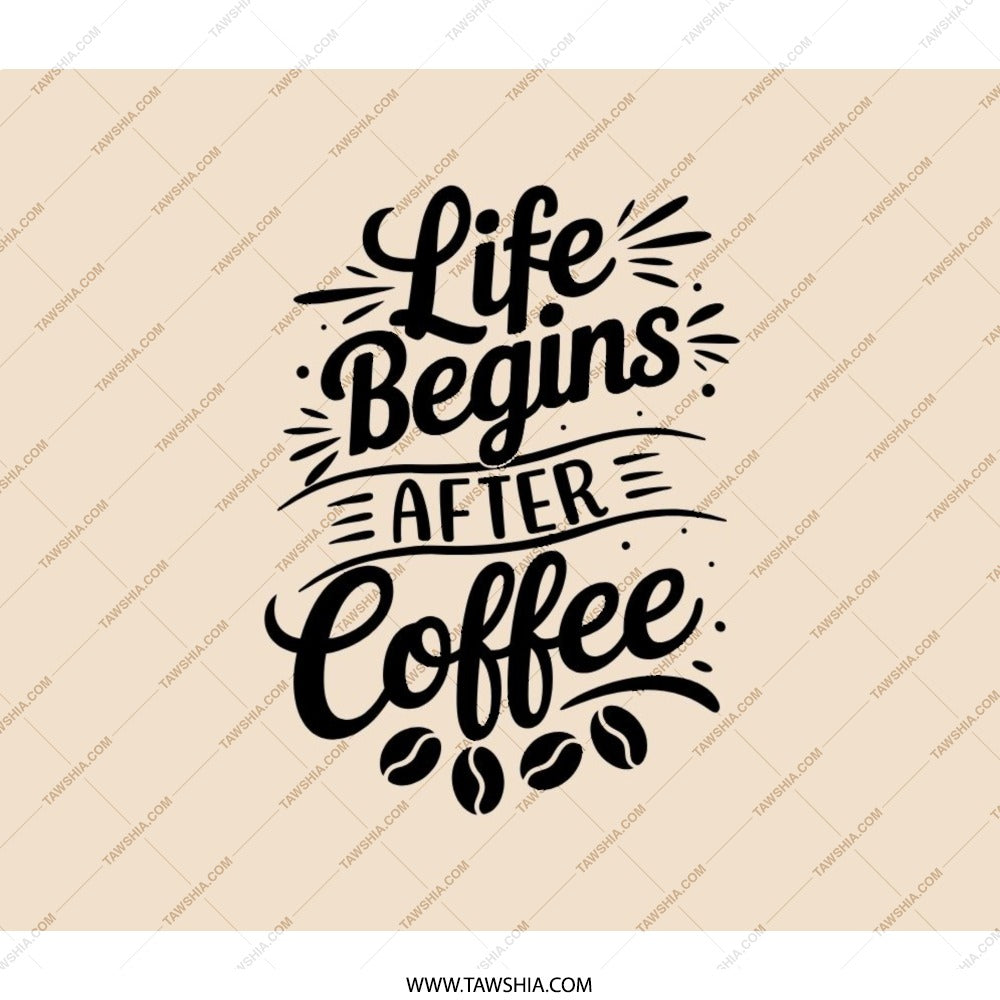 Coffee Lover BackPack, Funny Coffee Quote, Life Begins After Coffee, Gift Idea, Novelty BackPack, Coffee Bean Graphic, Caffeine Addict - Tawshia