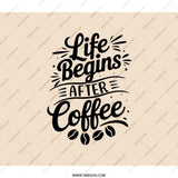 Coffee Lover BackPack, Funny Coffee Quote, Life Begins After Coffee, Gift Idea, Novelty BackPack, Coffee Bean Graphic, Caffeine Addict - Tawshia