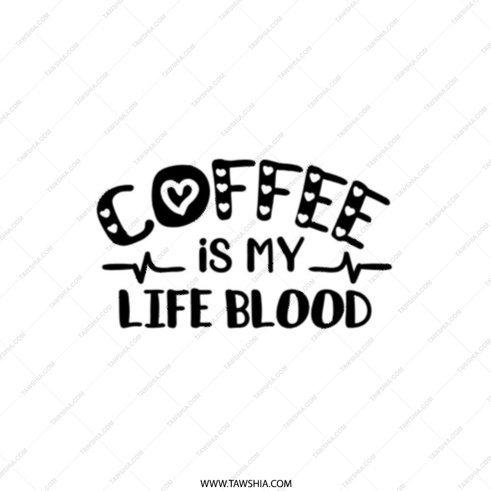 Coffee is My Life Blood Pocket Mirror, Funny Pocket Mirror, Gift for Coffee Lover, Caffeine Addict Compact Mirror, Pocket Makeup Mirror - Tawshia