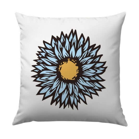 Light Blue Sunflower Pillow, Floral Accent Pillow, Decorative Throw Pillow, Modern Pillow Design, Living Room Decor, Couch Pillow - Tawshia