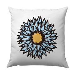 Light Blue Sunflower Pillow, Floral Accent Pillow, Decorative Throw Pillow, Modern Pillow Design, Living Room Decor, Couch Pillow - Tawshia