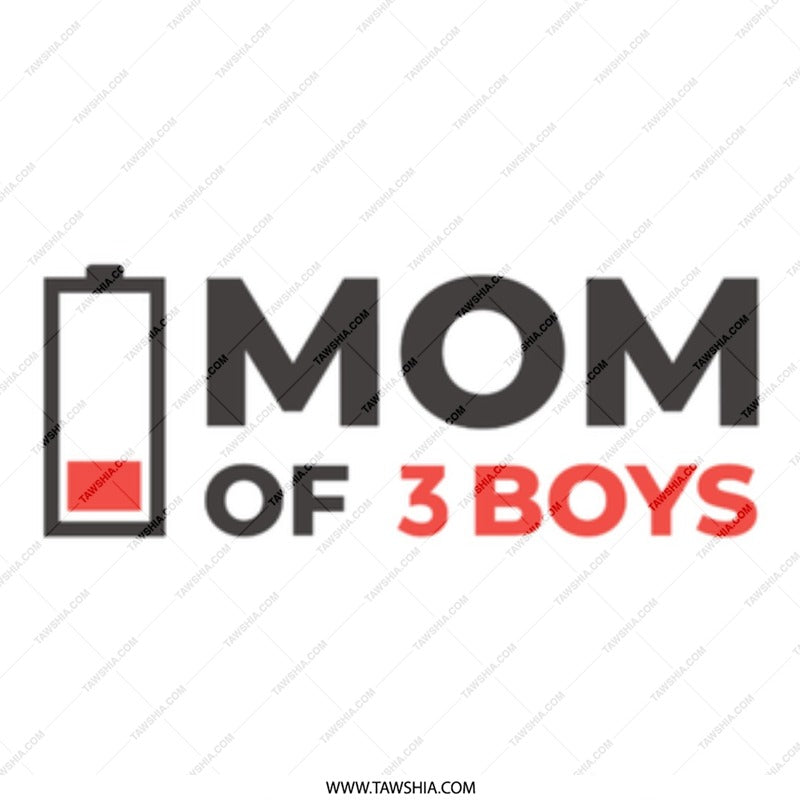 Mom of 3 Boys Low Battery Parental Graphic product