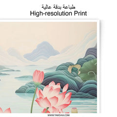 Lotus Photographic Print, Floral Wall Art, Asian Inspired Decor, Botanical Print, Lotus Pond Landscape, Nature Photography, Flower Art - Tawshia
