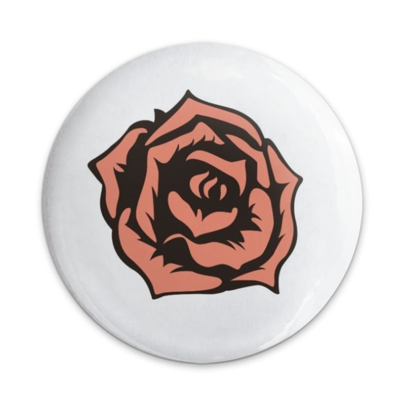 Rose Pinback Button, Floral Button Badge, Botanical Accessory, Flower Lapel Pin, Garden Gift, Rose Lover Gift, Rose Design Pinback Button - Tawshia