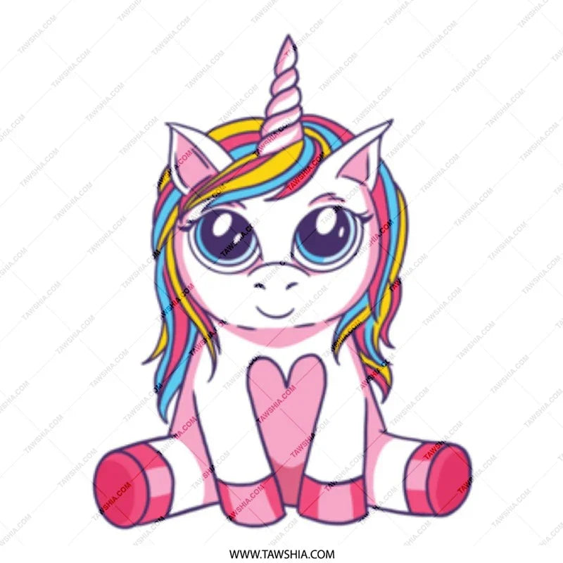 Cute Colorful Unicorn with Heart Plush Toy product