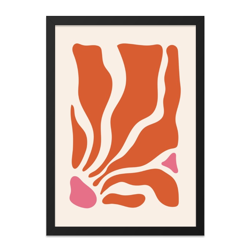 Abstract Wall Art Print, Modern Geometric Poster, Orange Pink Shapes, Contemporary Wall Decor, Stylish Home Art, Minimalist Art Print - Tawshia