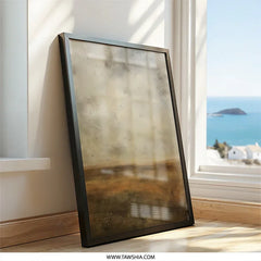 Abstract Landscape Wall Art, Rustic Field Painting, Atmospheric Art Print, Modern Farmhouse Decor, Neutral Tones Art - Tawshia