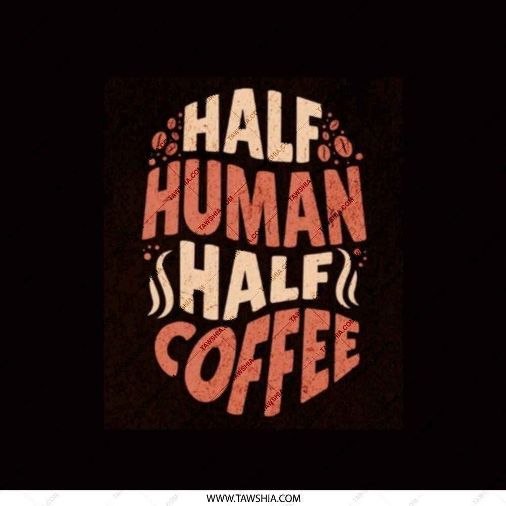 Half Human Half Coffee Pocket Mirror, Funny Coffee Lover Gift, Unique Compact Mirror, Coffee Addict Present, Cute Pocket Mirror - Tawshia