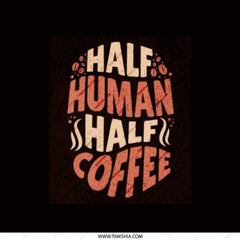 Half Human Half Coffee Pocket Mirror, Funny Coffee Lover Gift, Unique Compact Mirror, Coffee Addict Present, Cute Pocket Mirror - Tawshia