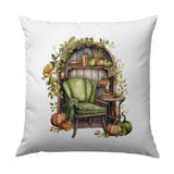 Autumn Reading Nook Pillow, Cozy Fall Decor, Pumpkins and Books Pillow, Book Lover Gift, Fall Throw Pillow, Autumn Home Decor - Tawshia