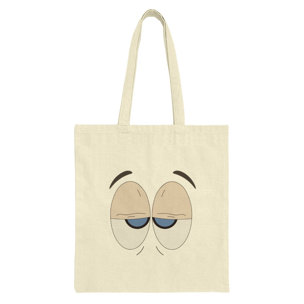 Funny Cartoon Eyes Tote Bag, South Park Inspired Tote, Tired Eyes Bag, Animated Eyes Design Tote, Novelty Bag, Gift Tote Bag - Tawshia