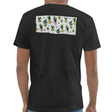 Stylish Black T-Shirt with Colorful Plants Design product