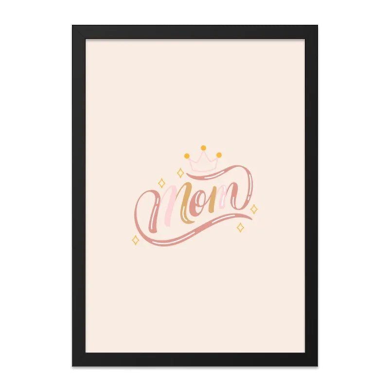 Mom Wall Art, Mothers Day Gift, Cute Mom Print, Crown Art Print, Gift for Mom, New Mom Gift, Minimalist Art, Pastel Wall Decor - Tawshia