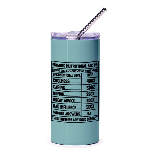 Friends Nutritional Facts Tumbler, Funny Friend Gift, Best Friend Tumbler, Unique Gift for Her, Sister Gift Idea, Bestie Present - Tawshia