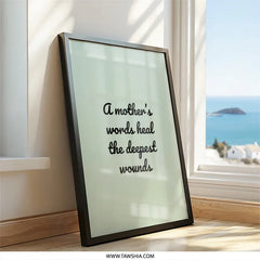 Mothers Words Wall Art, Inspirational Quote Print, Family Home Decor, Sentimental Gift for Mom, Meaningful Wall Art - Tawshia