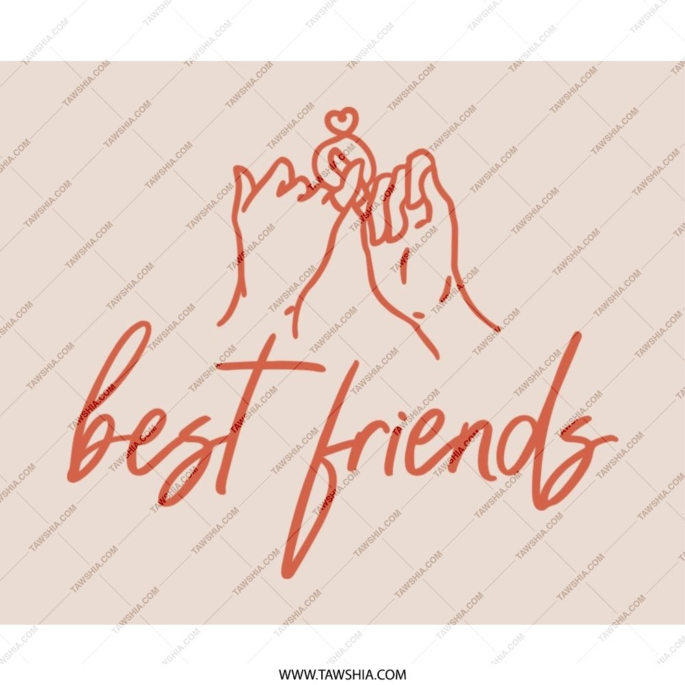 Best Friends Pinky Promise Mouse Pad, Friendship Gift, Bestie Gift, Cute Mousepad, Minimalist Decor, Desk Accessory - Tawshia