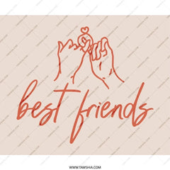 Best Friends Pinky Promise Mouse Pad, Friendship Gift, Bestie Gift, Cute Mousepad, Minimalist Decor, Desk Accessory - Tawshia