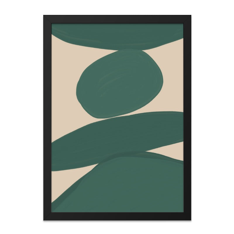 Abstract Shapes Wall Art, Modern Art Print, Green Beige Painting, Home Decor, Minimalist Artwork, Living Room Art, Trendy Wall Decor - Tawshia