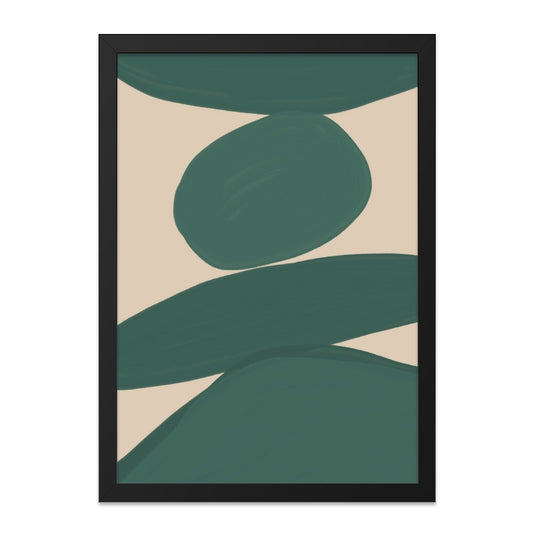 Abstract Shapes Wall Art, Modern Art Print, Green Beige Painting, Home Decor, Minimalist Artwork, Living Room Art, Trendy Wall Decor - Tawshia