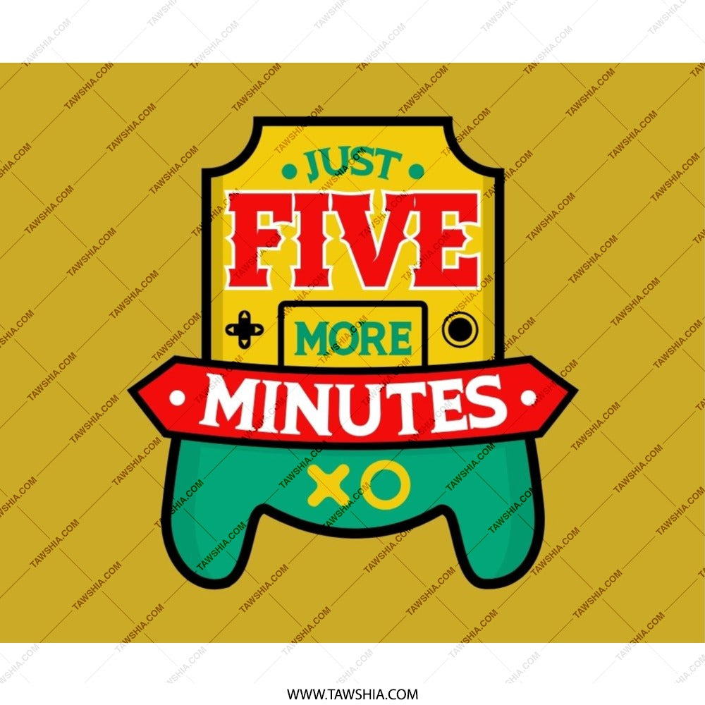 Gamer Mouse Pad, Just Five More Minutes, Video Game Controller, Funny Gaming Gift, Geeky Desk Decor, Computer Accessory - Tawshia