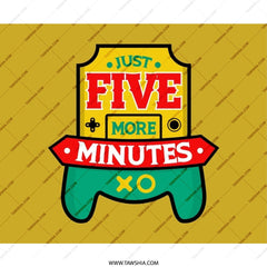 Gamer Mouse Pad, Just Five More Minutes, Video Game Controller, Funny Gaming Gift, Geeky Desk Decor, Computer Accessory - Tawshia