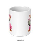 Cactus Cowboy Mug, Desert Flower Coffee Mug, Western Style Mug, Unique Mug Gift, Pink Flower Mug, Cowboy Hat Mug, Novelty Mug - Tawshia