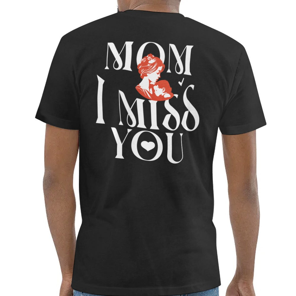 Mom I Miss You Letter Print Black T-shirt product type