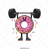 Funny Donut Gym Tote Bag, Weightlifting Design, Doughnut Lover Gift, Cartoon Food Art, Novelty Gym Bag, Unique Tote Bag for her or him - Tawshia