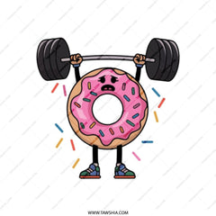 Funny Donut Gym Tote Bag, Weightlifting Design, Doughnut Lover Gift, Cartoon Food Art, Novelty Gym Bag, Unique Tote Bag for her or him - Tawshia