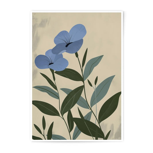 Blue Flower Photographic Print, Botanical Art Print, Floral Wall Art, Home Decor, Plant Illustration, Modern Art, Nature Photography - Tawshia