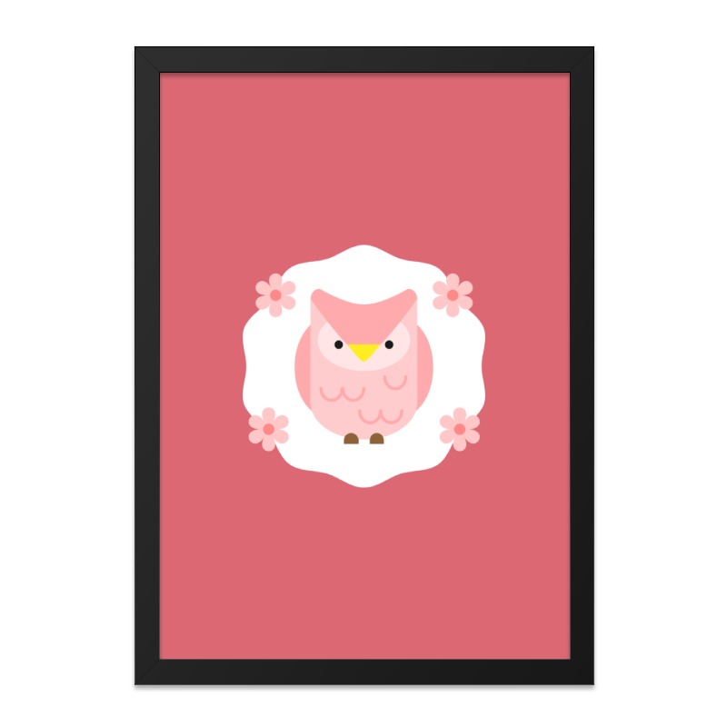 Pink Owl Wall Art, Cute Nursery Decor, Floral Owl Art Print, Modern Kids Room Art, Unique Baby Shower Gift, Whimsical Owl Illustration - Tawshia