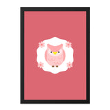 Pink Owl Wall Art, Cute Nursery Decor, Floral Owl Art Print, Modern Kids Room Art, Unique Baby Shower Gift, Whimsical Owl Illustration - Tawshia
